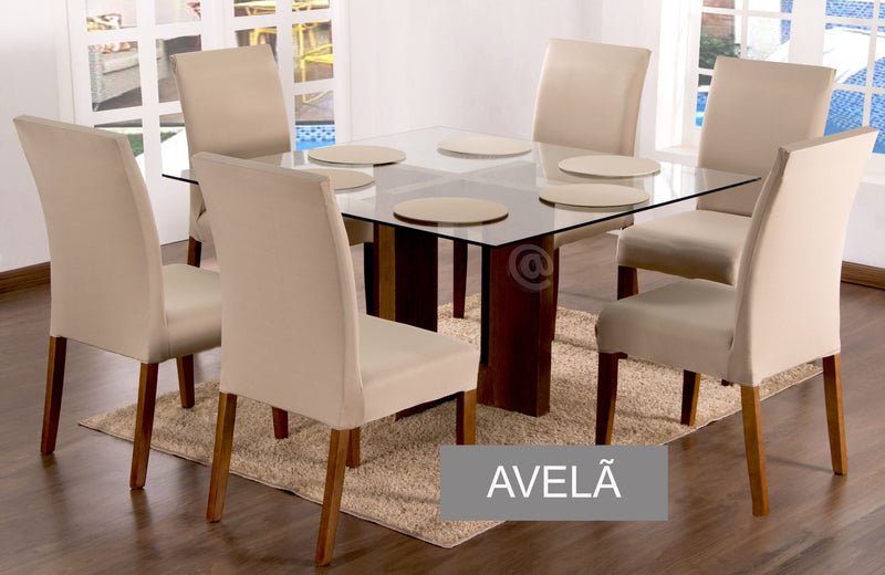 Capa de Cadeira Elástica  Avelã 04 Lugares
