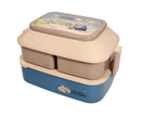 Marmita Lancheira Infantil 3 Compartimentos Com Talheres