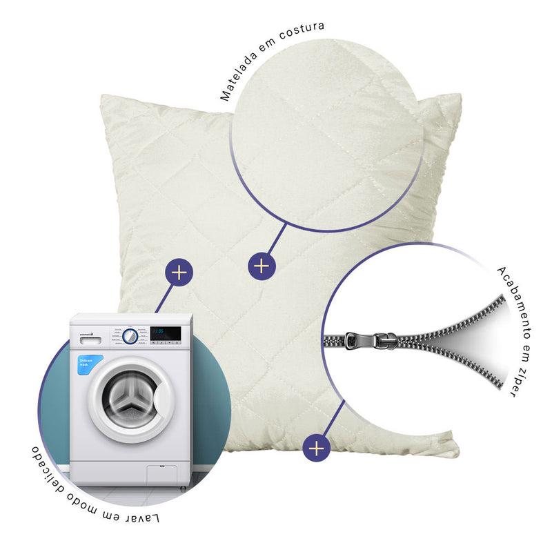 Capa de Almofada 45cm x 45cm 1 Peça Matelada 100% Poliéster