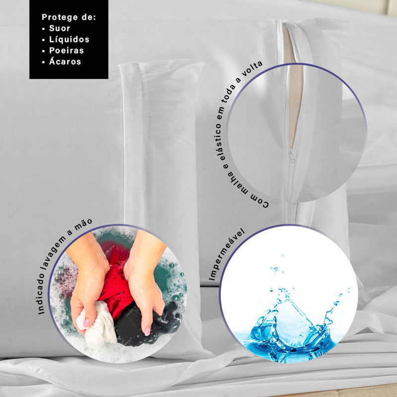 Protetor de Travesseiro 68cm x 48cm 1 Peça Impermeável 100% Polipropileno - Br