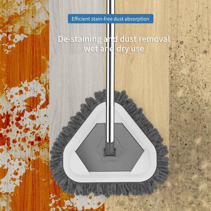 Mop Limpeza Triangular Rodo Esfregão Pano Multiuso 180°