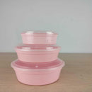 Kit 3 Potes Redondos – Para Alimentos, Freezer e Micro-ondas Cor:Rosa
