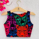 Cropped Feminino Estampado Inspiração Farm  Felinos Neon Blusa Cropped Top