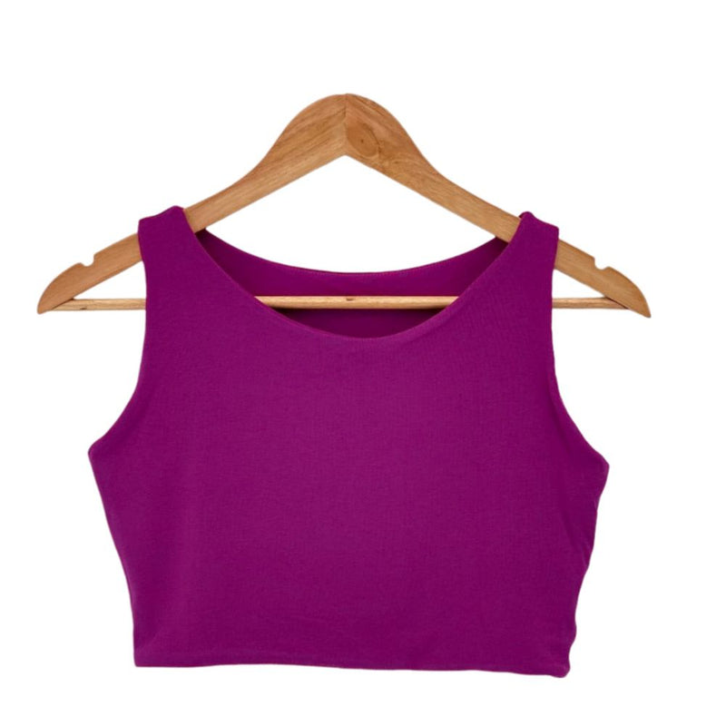 Cropped Aura Liso Fucsia