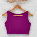 Cropped Aura Liso Fucsia