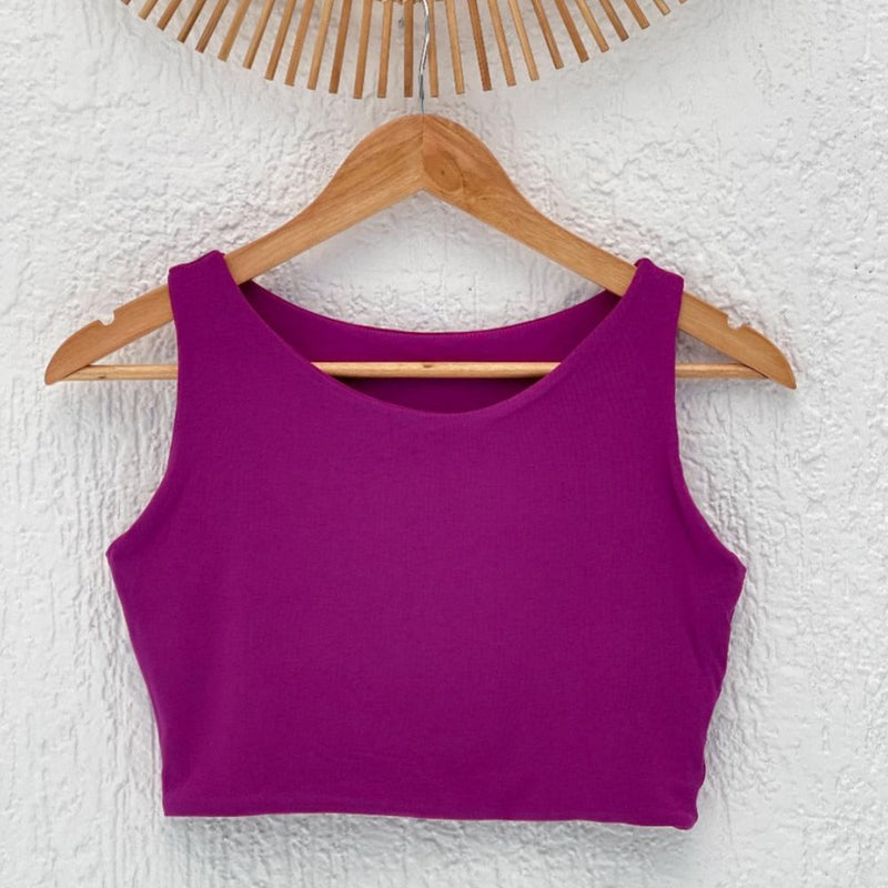 Cropped Aura Liso Fucsia