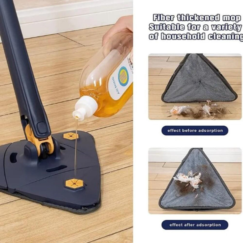 Esfregão MOP Giratório 360 Microfibra Articulado Limpeza Vidros Pisos