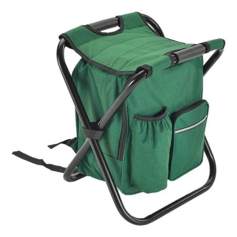 BANQUETA DOBRAVEL COM BOLSA MOCHILA SEMI TERMICA CADEIRA BANCO PARA PESCA CAMPIN