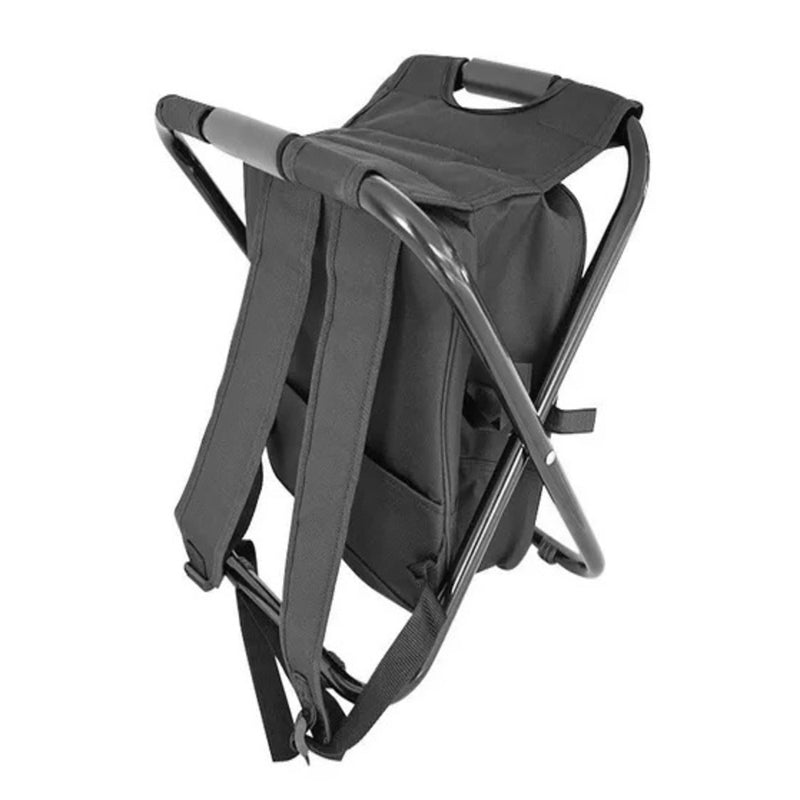 BANQUETA DOBRAVEL COM BOLSA MOCHILA SEMI TERMICA CADEIRA BANCO PARA PESCA CAMPIN