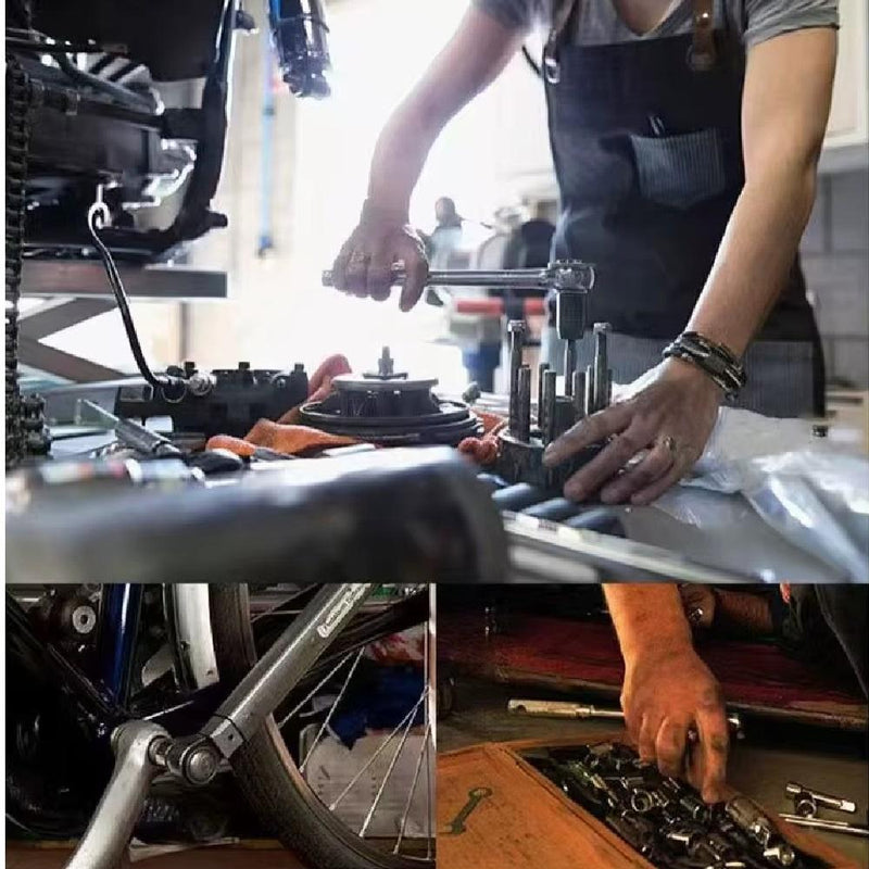 JOGO CHAVES SOQUETE 52 PECAS KIT COMPLETO FERRAMENTAS MALETA CATRACA 3/8 1/2 E 1