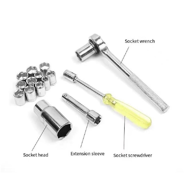 JOGO CHAVES SOQUETE 52 PECAS KIT COMPLETO FERRAMENTAS MALETA CATRACA 3/8 1/2 E 1