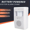 SENSOR PRESENCA LONGO ALCANCE CAMPAINHA SEM FIO ALARME MOVIMENTO MUSICAL ANUNCIA