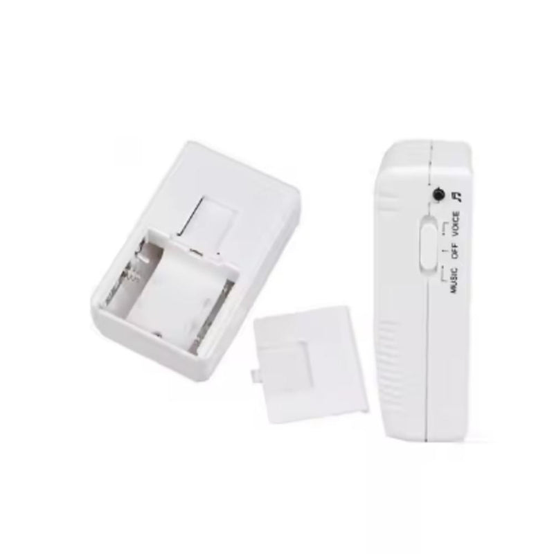 SENSOR PRESENCA LONGO ALCANCE CAMPAINHA SEM FIO ALARME MOVIMENTO MUSICAL ANUNCIA
