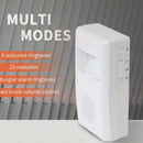 SENSOR PRESENCA LONGO ALCANCE CAMPAINHA SEM FIO ALARME MOVIMENTO MUSICAL ANUNCIA