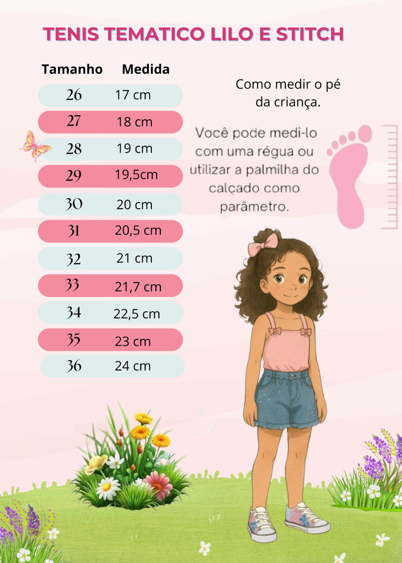 Tenis Tematico Stitch e Angel Rosa