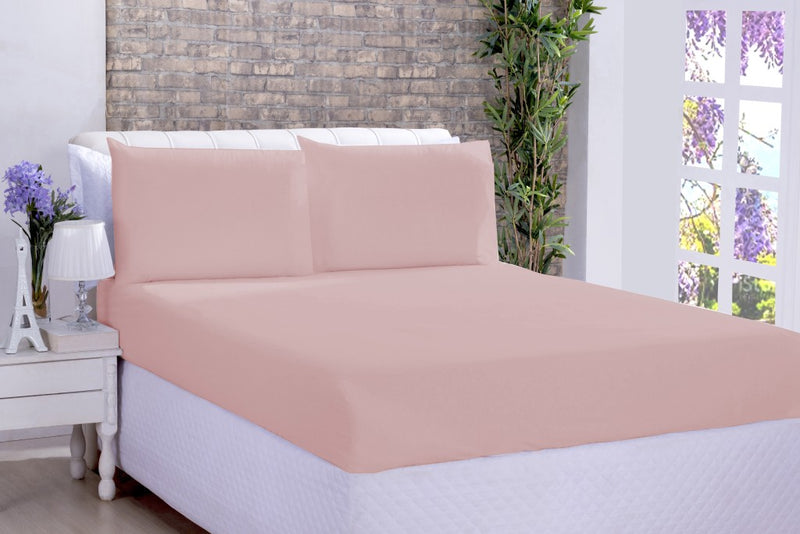 Jogo Lençol Microfibra Casal 03 Pçs Rosê