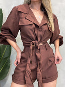 Conjunto Alfaiataria Sensoriale Shorts e Camisa com Amarração Ana Paula Ref