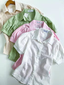 Camisa Feminina Manga Curta Princesa Bordada Tauana Ref. 1225