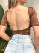 Cropped em Suplex Manga Curta com Costas Nua Ref. 1636